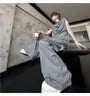Set: Sleeveless Band Collar Plain T-Shirt + Drawstring Waist Plain Baggy Sweatpants