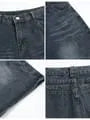Mid Rise Washed Wide Leg Jorts