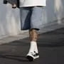 Mid Rise Washed Denim Shorts