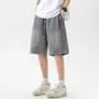 Mid Rise Washed Denim Shorts