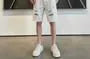 Mid Waist Distressed Denim Shorts