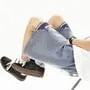 Drawstring Waist Washed Distressed Jorts