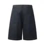 Pleated Denim Shorts