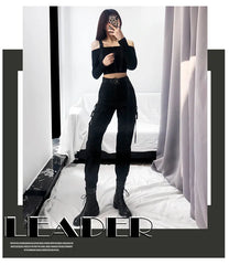 S - High Waist Plain Cargo Jogger Pants