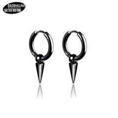 Stainless Steel Cone Dangle Hoop Earring