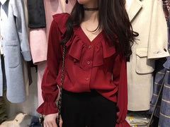 Ruffle Trim Blouse