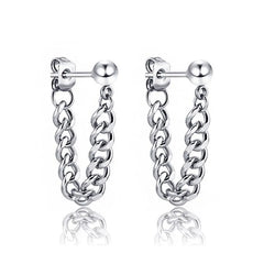 Unisex Stainless-Steel Chained Earring