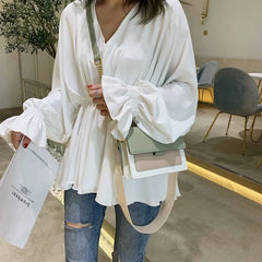 Flap Color Block Crossbody Bag