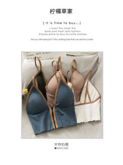 Contrast Trim Zip-Up Bustier Top