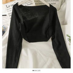 Plain Knit Cropped Cardigan