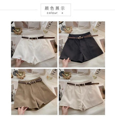 Plain High-Waist A-Line Shorts