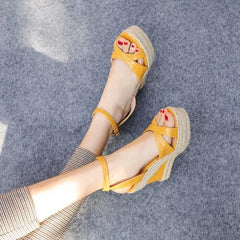 [38] Ankle Strap Wedge-Heel Sandals