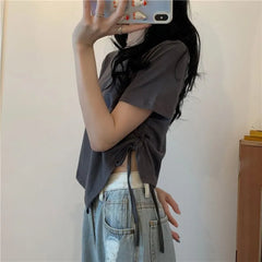 Drawstring Cropped T-Shirt