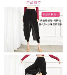 Dance Chiffon Cropped Harem Pants