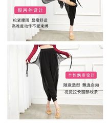 Dance Chiffon Cropped Harem Pants