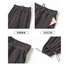 High Waist Plain Drawstring Harem Sweatpants (Various Designs)