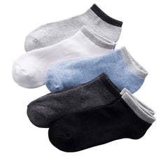 Set of 5: Contrast Trim No-Show Socks