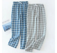 Drawstring Waist Plaid Loose Fit Lounge Pants