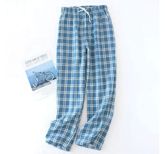 Drawstring Waist Plaid Loose Fit Lounge Pants