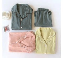 Pajama Set: Long-Sleeve Button-Up Top + Pants (Various Designs)