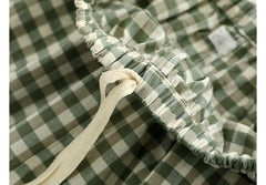 Couple Matching Gingham Drawstring Pajama Shorts (Various Designs)