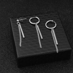 Bar Chain Drop Earring / Clip-On Earring