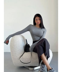 High Waist Plain Slit Pencil Knit Skirt (Various Designs)