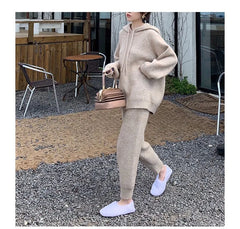 Set: Plain Hoodie + High Rise Harem Sweatpants