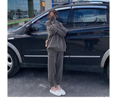 Set: Plain Hoodie + High Rise Harem Sweatpants