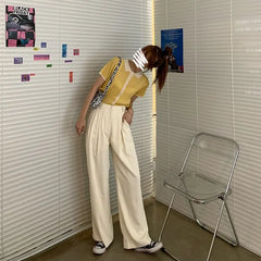 High-Waist Wide-Leg Dress Pants