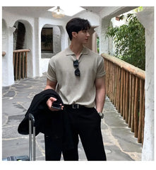 Short-Sleeve Plain Polo Shirt