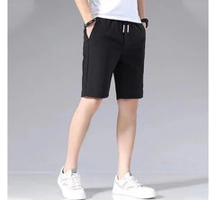 Drawstring Waist Plain Sweat Shorts