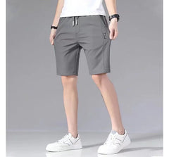 Drawstring Waist Plain Sweat Shorts