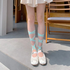 Balletcore Tie-Up No Show Socks