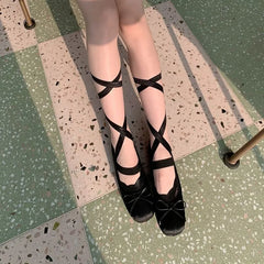 Balletcore Tie-Up No Show Socks