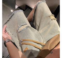Mid Rise Washed Denim Shorts