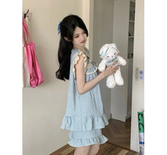 Ruffle Trim Pajama Set