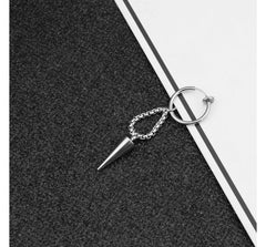 Stud Chain Asymmetrical Stainless Steel Dangle Earring