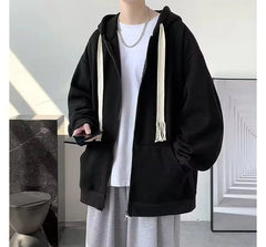 Plain Zip Oversized Hoodie / Socks