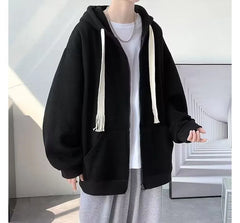 Plain Zip Oversized Hoodie / Socks