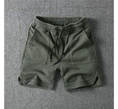 Drawstring Waist Plain Slit Sweat Shorts