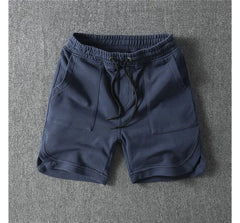 Drawstring Waist Plain Slit Sweat Shorts