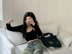 High Waist Washed Wide Leg Jeans