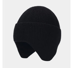Plain Knit Beanie with Ear Flap