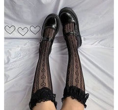 Plain Lace Knee High Socks / Over The Knee Socks