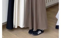 High Waist Plain Maxi A-Line Skirt