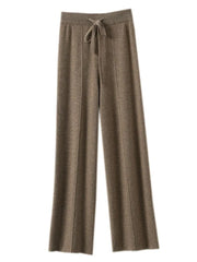 Drawstring Waist Plain Loose Fit Knit Pants