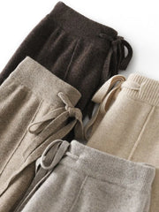 Drawstring Waist Plain Loose Fit Knit Pants