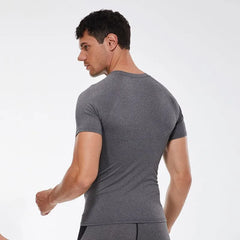 Short-Sleeve Crewneck Plain Sports Top