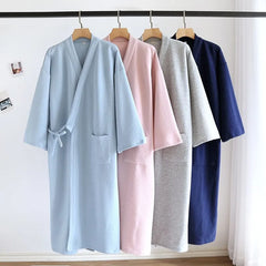 Plain Lace-Up Pajama Robe
